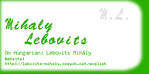 mihaly lebovits business card